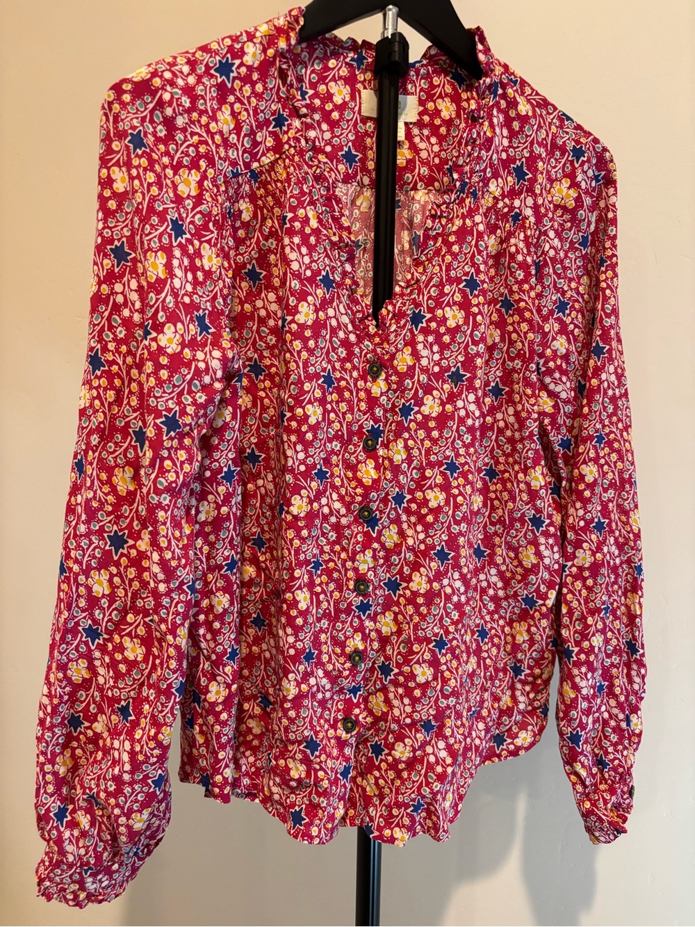 Maeve Marisol Pink Floral Star Blouse Size 8